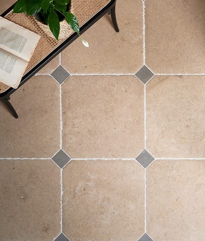 Buscot Limestone Octagons Distressed and Amaya Honed Cabochons