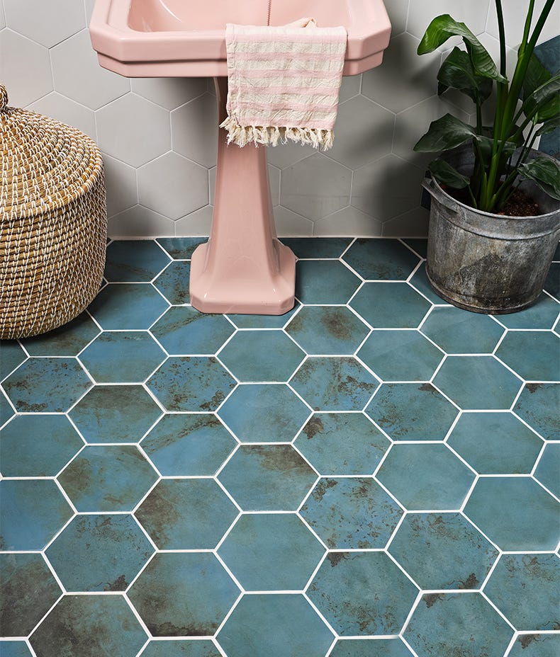 Discover Our Signature Hexagon Porcelain Verdigris Porcelain